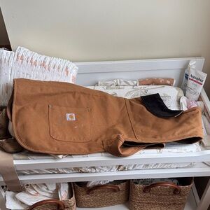 Carhartt Tan Dog Jacket with Black Collar